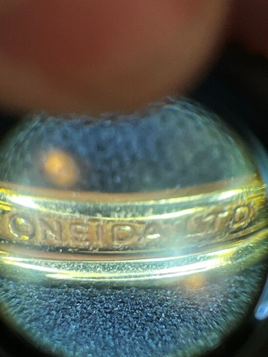 Oneida Gold‑Plated Spoon Ring • Size 8 • Wm. A. Rogers Vintage Floral Scroll - Picture 10 of 12